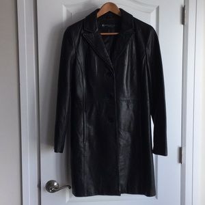 Black Leather Trench Coat Reaction Kenneth Cole